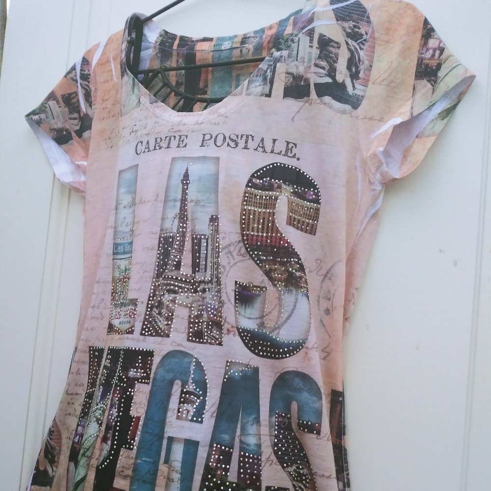 Las Vegas Sparkle design blouse Women top blouse